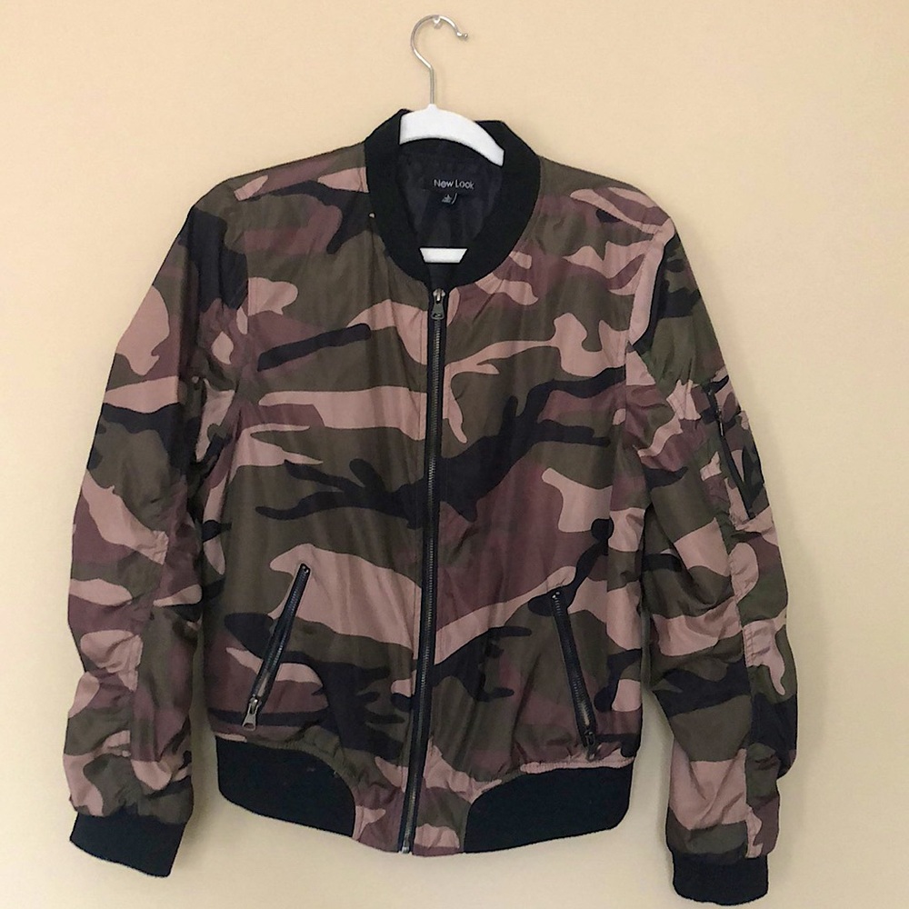 Camo Windbreaker Bomber Jacket